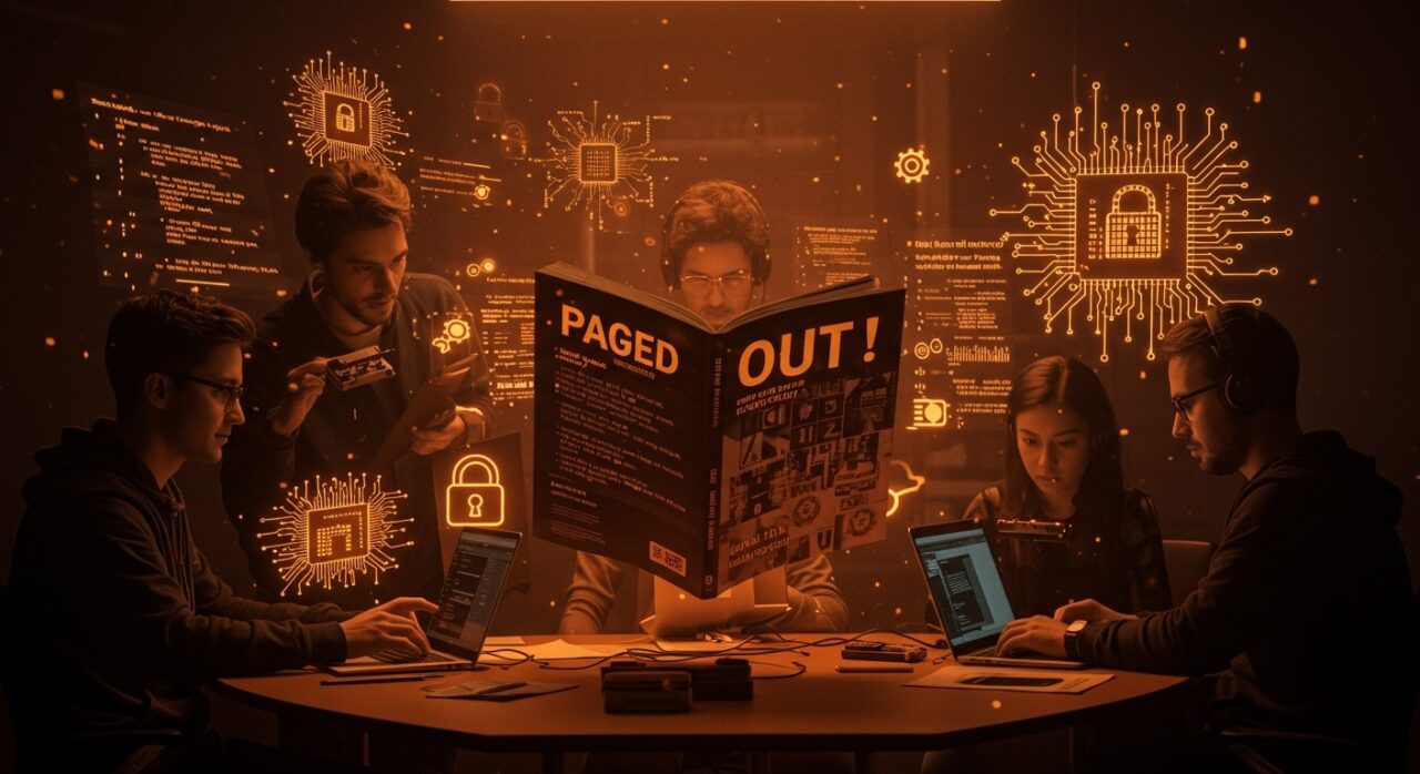 Revista técnica Paged Out! destacando programación, hacking y seguridad informática en la comunidad tecnológica global.