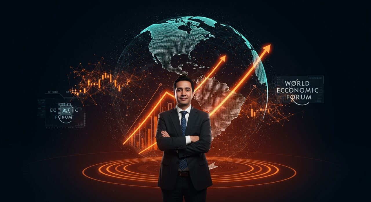 Startup fintech colombiana Plurall destacándose en innovación y liderazgo en inteligencia artificial en el Foro Económico Mundial.