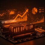 Evolución del precio DRAM y memoria RAM DDR4 y DDR5 en un entorno tecnológico con esquema de colores Ecosistema Startup para optimización de hardware.