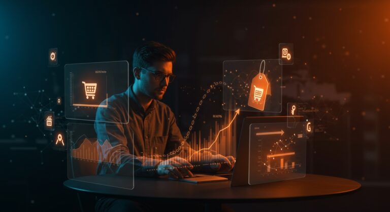 Representación visual del pricing dinámico en retailtech con énfasis en transparencia y estrategias para consumidores digitales tras el caso Instacart.