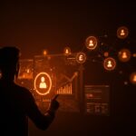 Innovadora propuesta de la Reserva Federal para cuentas maestras en fintech y cripto, simbolizada por un líder startup frente a interfaces digitales con metáforas de inclusión bancaria y regulación financiera.