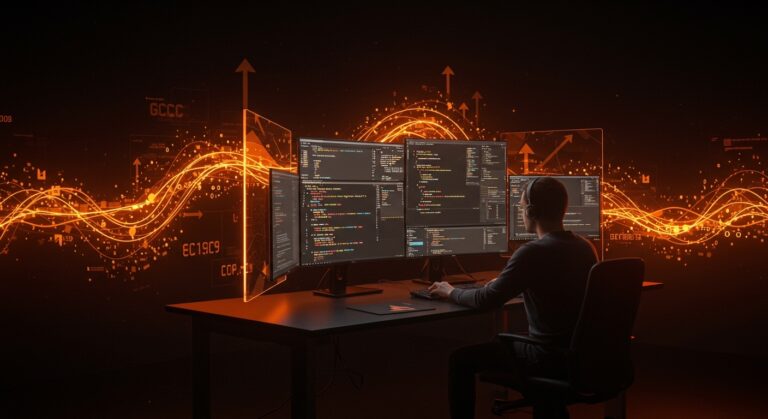 Desarrollador trabajando con Rust y backend GCC para optimización en sistemas embebidos en startups de LATAM.