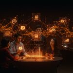 Startups de IA innovadoras impulsadas por Samsung C-Lab exhibiéndose en CES 2026 en un entorno de colaboración tecnológica.