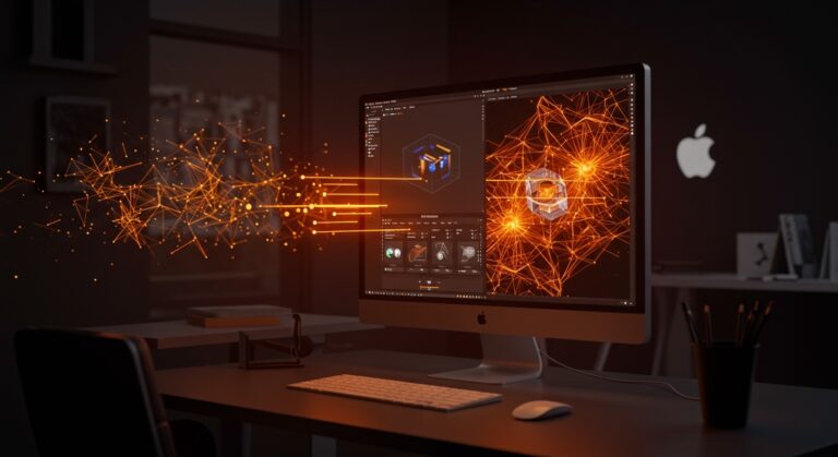 Síntesis rápida de vistas 3D fotorealistas con IA de Apple para visión computacional y AR/VR.