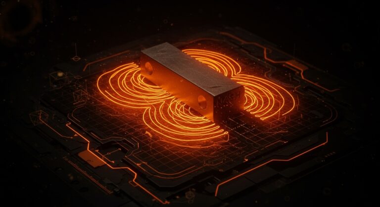 Simulación electromagnética detallada de imanes N48SH en Ansys Maxwell destacando magnetización y modelado físico para startups de hardware.