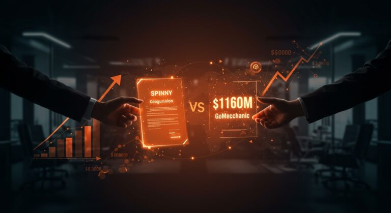 Ronda de financiamiento de 160 millones de dólares de Spinny para adquirir GoMechanic en el ecosistema startup tecnológico de India.