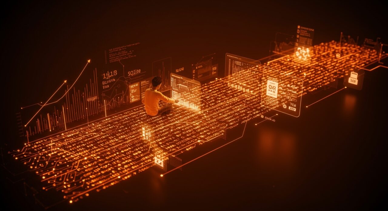 Visualización de optimización y escalabilidad en bases de datos con SQLite logrando más de 100k TPS en entornos SaaS.