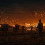 Startup agtech Halter usando IA y GPS para manejo inteligente de ganado en tecnología agrícola innovadora.