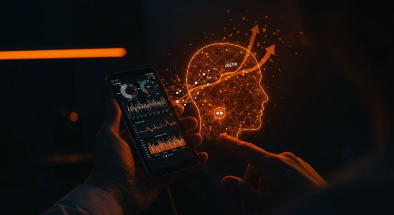 Dispositivo digital moderno para diagnóstico remoto de trastornos del sueño con elementos de inteligencia artificial e innovación en salud digital.