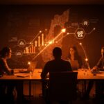 Emprendedores israelíes colaborando en ecosistema startup resiliente con inversión tecnológica durante tiempos de guerra.