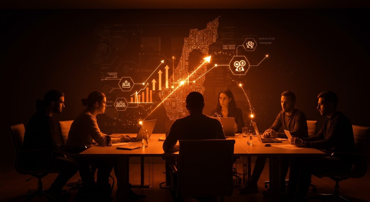 Emprendedores israelíes colaborando en ecosistema startup resiliente con inversión tecnológica durante tiempos de guerra.