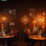 Startup founders colaborando en tecnología avanzada de IA, chips y servicios cloud en AWS re:Invent 2025 para LATAM.