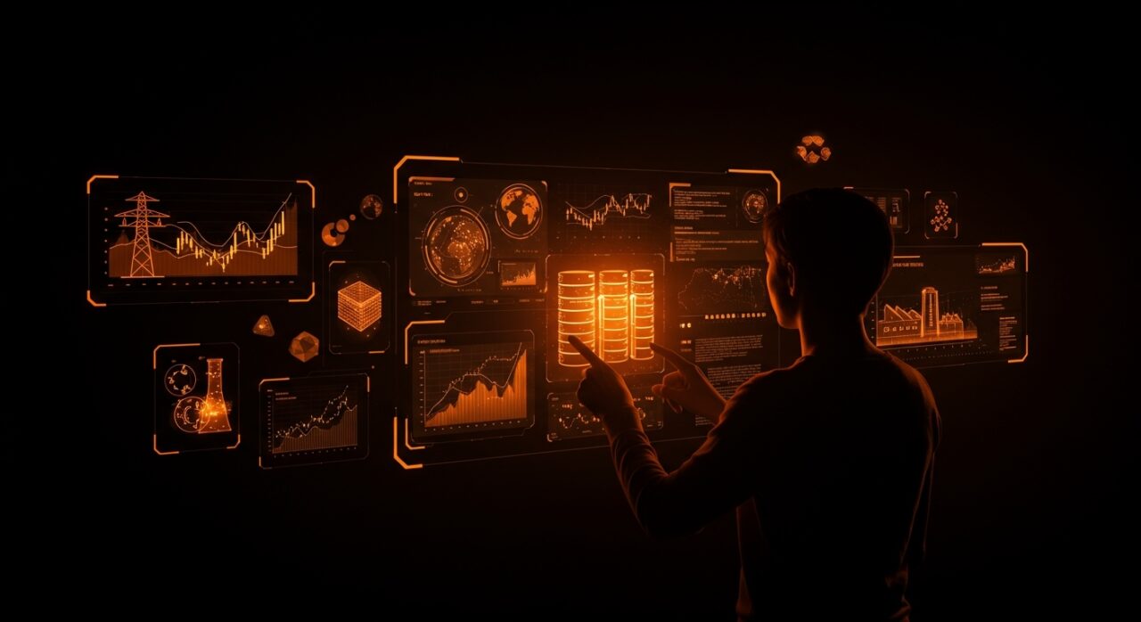 Inversor de venture capital analizando innovaciones en climate tech para tendencias 2026 con enfoque en centros de datos y materiales sostenibles.