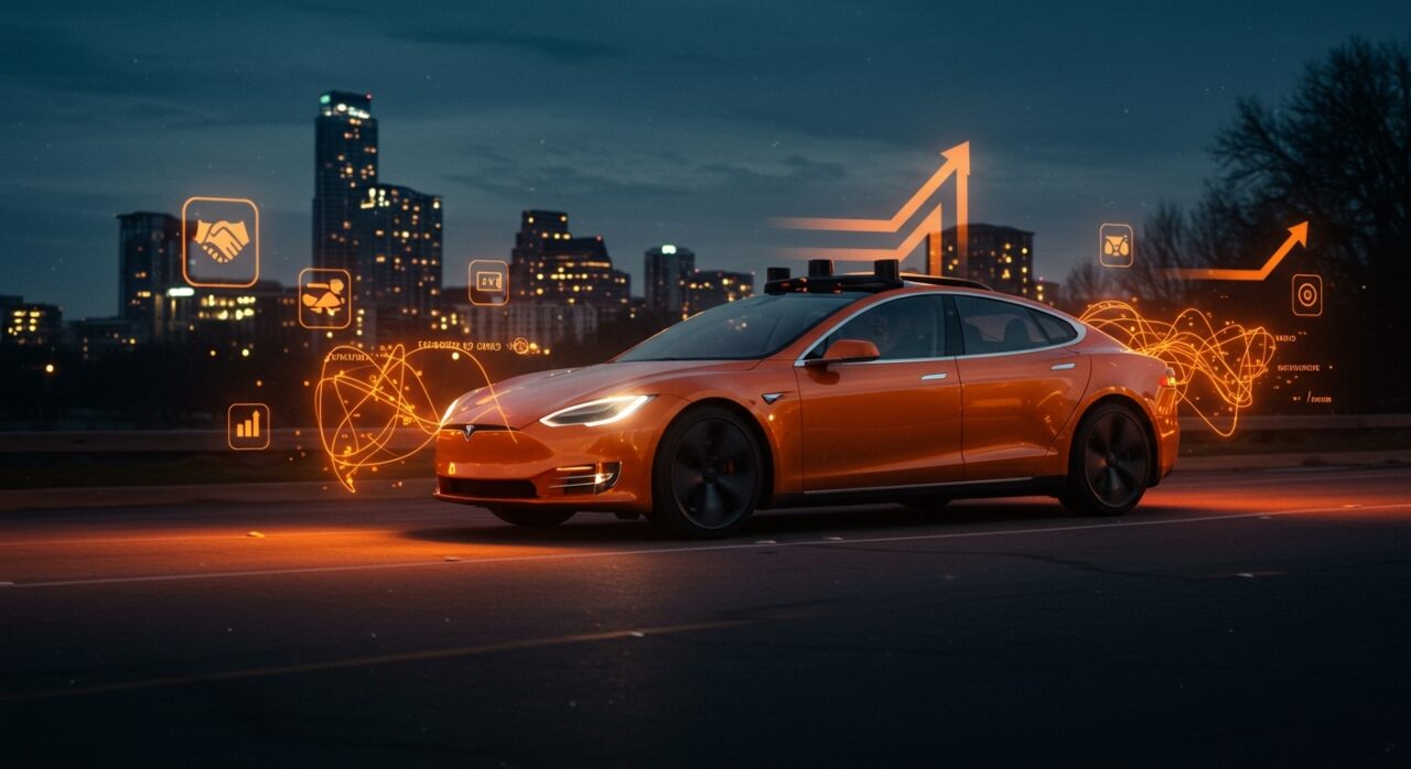 Tesla lanza robotaxis autónomos sin conductor de seguridad en Austin, destacando innovación en movilidad autónoma con IA aplicada.