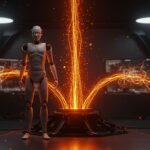 Robot humanoide futurista representando la inversión en IA y hardware de startups tecnológicas con un enfoque en robótica humanoide.