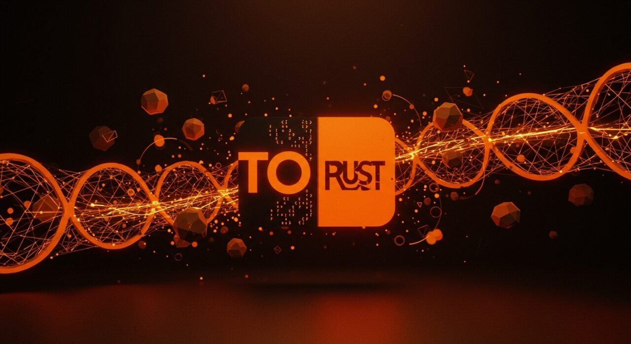 Transición visual del Proyecto Tor migrando su núcleo de C a Rust para mejorar la seguridad y privacidad en software open source.