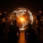 Trabajadores tecnológicos hispanos analizando movilidad global de talento y desafíos de visas H-1B en EE.UU.