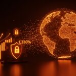 Incremento del uso de VPN en el Reino Unido tras la UK Online Safety Act representado con un globo digital y elementos de privacidad y regulación tecnológica.
