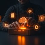 Founder gestionando su nube personal y automatización del hogar con máxima privacidad y nodos Bitcoin en un entorno digital avanzado.