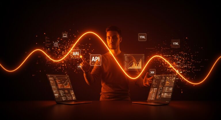 Founder tecnológico optimizando datos web mediante APIs en lugar de scraping, destacando automatización eficiente y uso de JSON API.