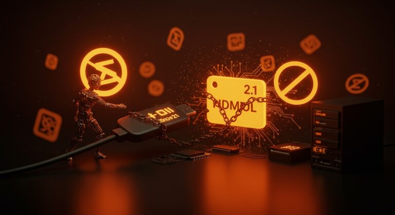 Valve enfrentando restricciones legales para habilitar HDMI 2.1 en Linux, ilustrando desafíos en hardware compatible y licencias restrictivas en el desarrollo open source.