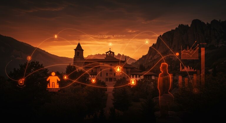 Venta histórica de monasterio en Aspen simbolizando liderazgo, legado y comunidad en startups con CEO de Palantir.
