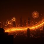 Líder empresarial brasileño con fondo digital representando venture capital, fintech e inteligencia artificial en LATAM.