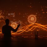 Escena de desarrollo automatizado con agentes IA y vibe coding en contexto de startups tecnológicas, destacando automatización y testing avanzado.