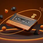 Walkman moderno con tecnología Bluetooth y estilo retro, tendencia en dispositivos portátiles para 2025.