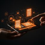Interfaz digital de WalletWallet creando pases de Apple Wallet con códigos de barras, destacando automatización y productividad para startups.