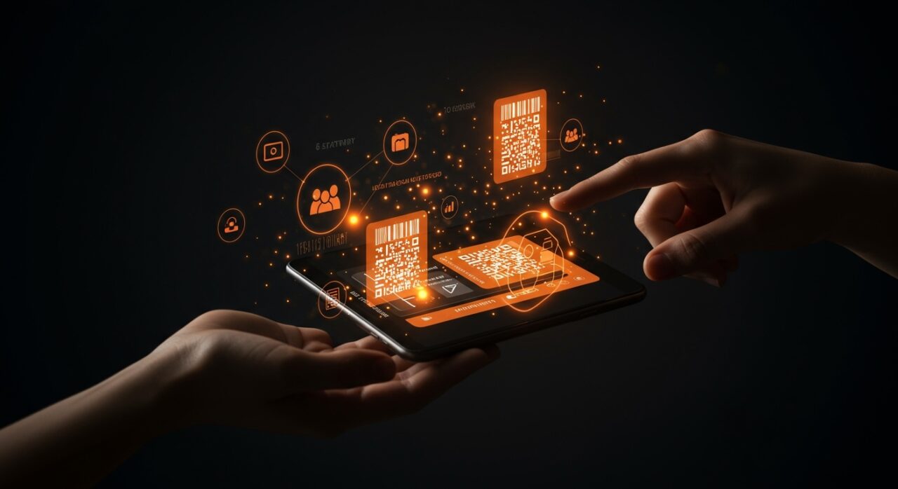 Interfaz digital de WalletWallet creando pases de Apple Wallet con códigos de barras, destacando automatización y productividad para startups.