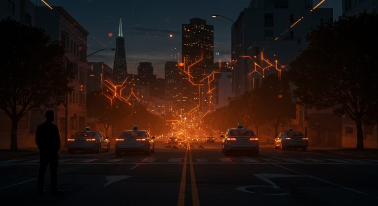 Impacto de fallas tecnológicas en movilidad autónoma de Waymo durante un apagón en San Francisco, destacando retos de IA y infraestructura.