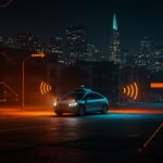Vehículo autónomo Waymo detenido en San Francisco durante apagón, ilustrando desafíos de movilidad autónoma y tendencias tecnológicas.