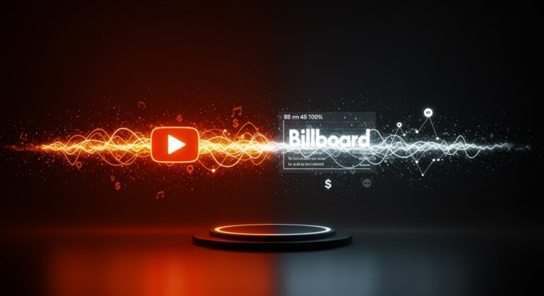 Impacto de YouTube en los rankings musicales de Billboard y su influencia en datos musicales y startups tecnológicas.