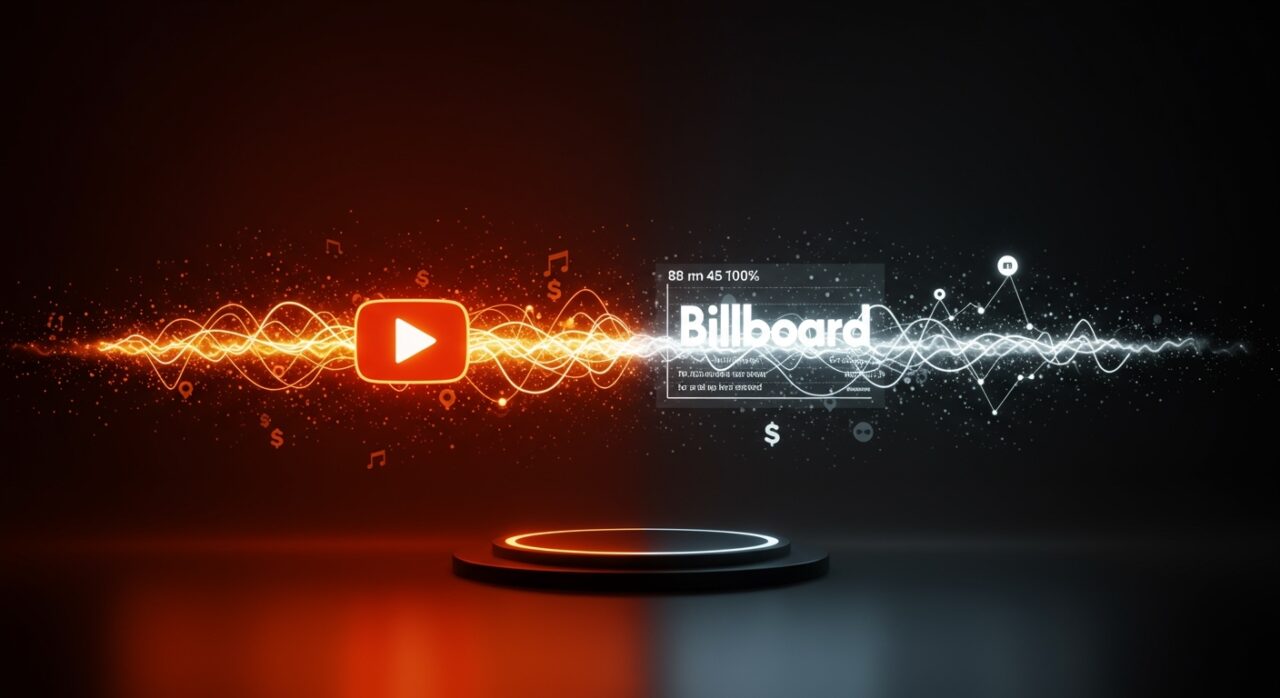 Impacto de YouTube en los rankings musicales de Billboard y su influencia en datos musicales y startups tecnológicas.