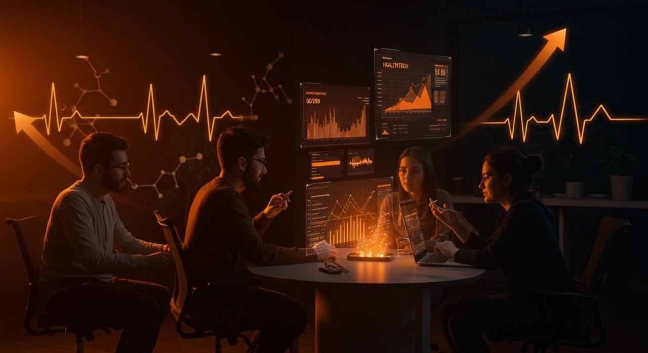 Startup uruguaya en healthtech recibiendo inversión de capital de riesgo impulsada por Koi Ventures, mostrando colaboración e innovación tecnológica.