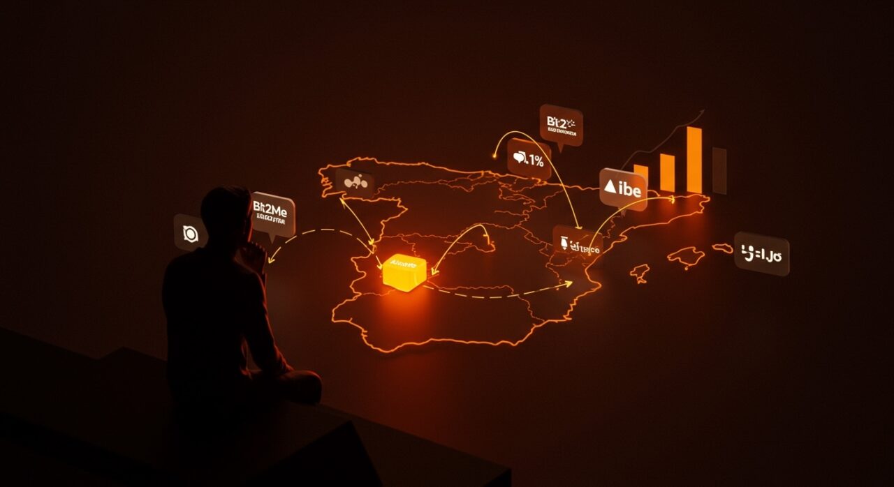 Inversión en startups en Alicante destacada en un mapa digital de España con metáforas de flujo de funding y ecosistema emprendedor local.