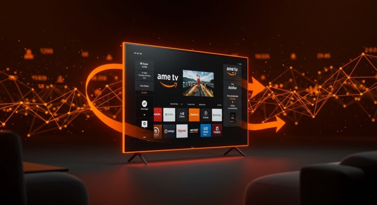 Televisor moderno con interfaz Fire TV destacando avances en hardware y tendencias tecnológicas en CES 2026.