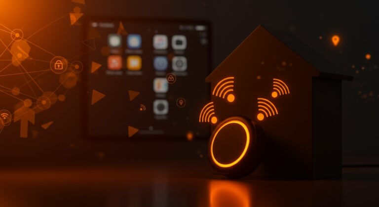 Amazon Ring con sensores avanzados y alertas de incendio en un entorno de hogar inteligente, ilustrando tendencias IoT y seguridad doméstica.