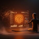 Visualización futurista del Analog I Protocol para reducir sesgos en modelos de lenguaje mediante introspección recursiva en IA aplicada.