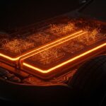 Batería sólida innovadora para vehículos eléctricos mostrando carga rápida y alta eficiencia en movilidad eléctrica.