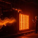 Batería térmica innovadora para descarbonización industrial en industria pesada, resaltando energía renovable y almacenamiento térmico.