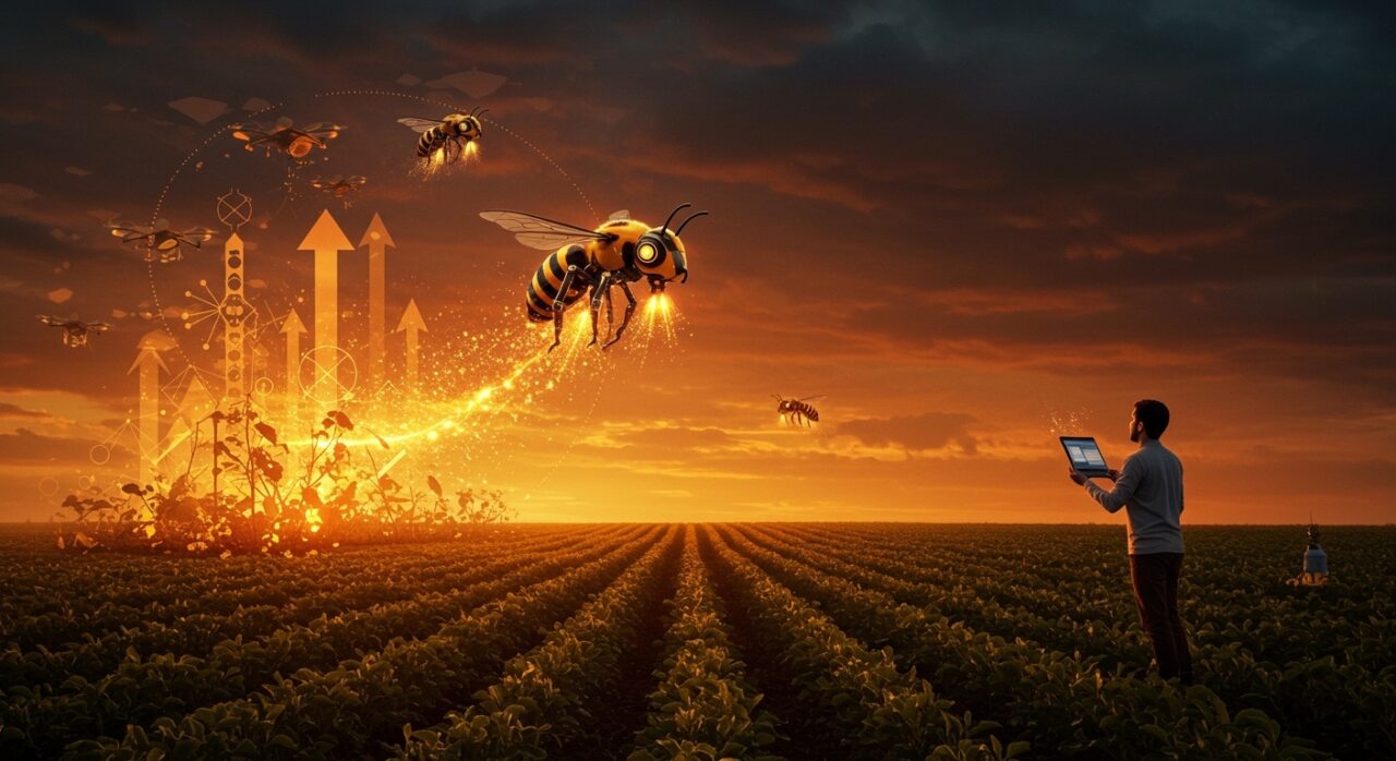 Startup argentina Beeflow utilizando tecnología avanzada para aumentar la productividad agrícola mediante polinización asistida e innovación global.