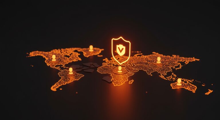 Visualización digital del reto de verificación en redes sociales descentralizadas como Bluesky e ICE, destacando la confianza y moderación comunitaria.