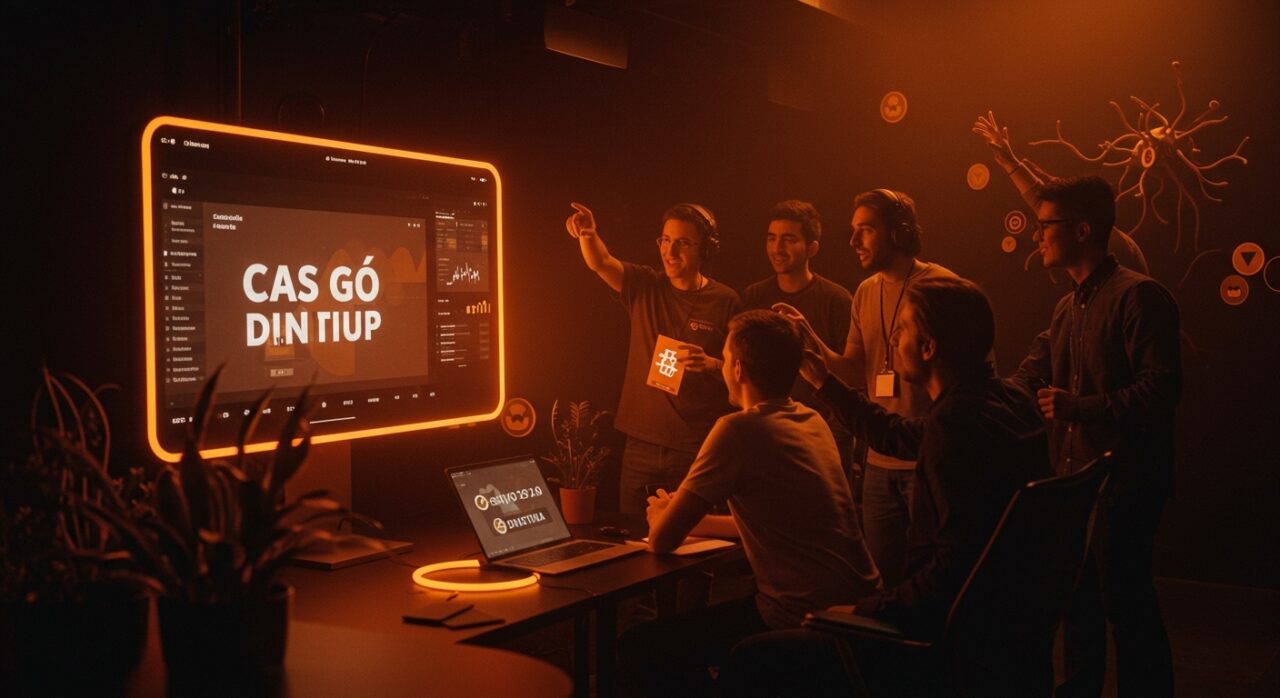 Interfaz digital futurista con cashtags y distintivos LIVE ilustrando el crecimiento y engagement en apps sociales, enfocado en startups y fundadores.