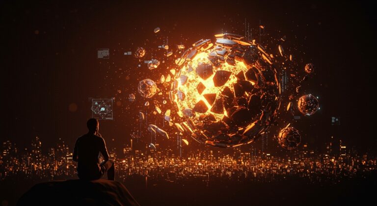 Fundador de startup contemplando la burbuja tecnológica de inteligencia artificial y oportunidades en LATAM tras su caída.