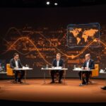 CEOs tecnológicos debatiendo sobre inteligencia artificial e innovación en Davos 2026, enfocando tendencias y oportunidades para startups LATAM.