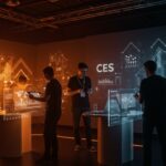 Fundadores de startups tecnológicas colaborando en CES 2026, mostrando tendencias e innovación en tecnología y electrónica de consumo.