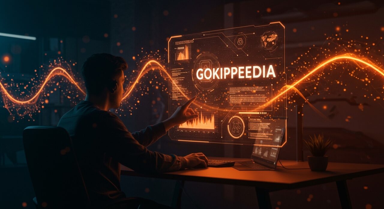 Interfaz holográfica de Grokipedia integrada en ChatGPT representando inteligencia artificial aplicada y oportunidades para startups en Latinoamérica.
