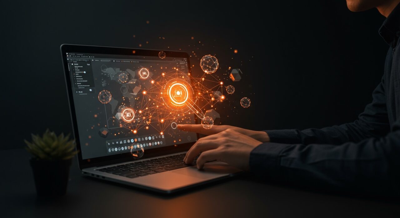 Gestión de embeddings y búsqueda semántica en IA con ChromaDB Explorer en macOS, mostrando red neuronal y vector embeddings en entorno startup.